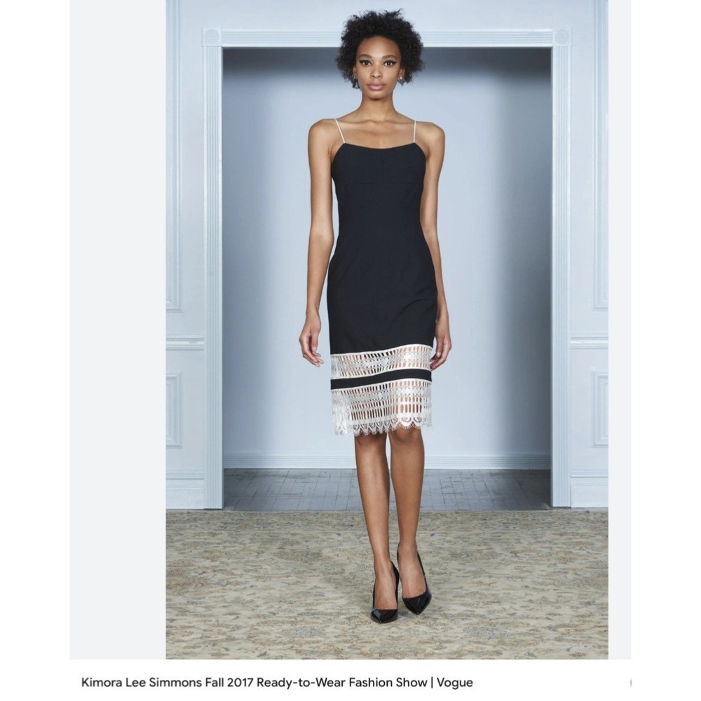 Kimora Lee Simmons Black Lace Hem Sleeveless Sheath Dress Size 8 Fall 2017